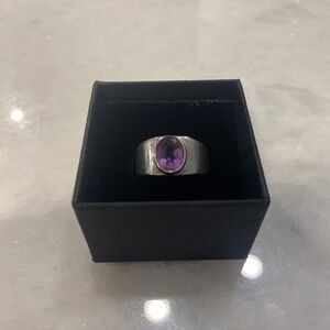 Modernist Amethyst Band in Sterling Silver